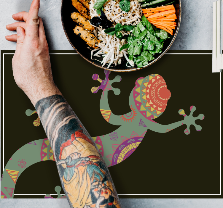 Tovaglietta americana originale motivo lucertola colorato - TenStickers