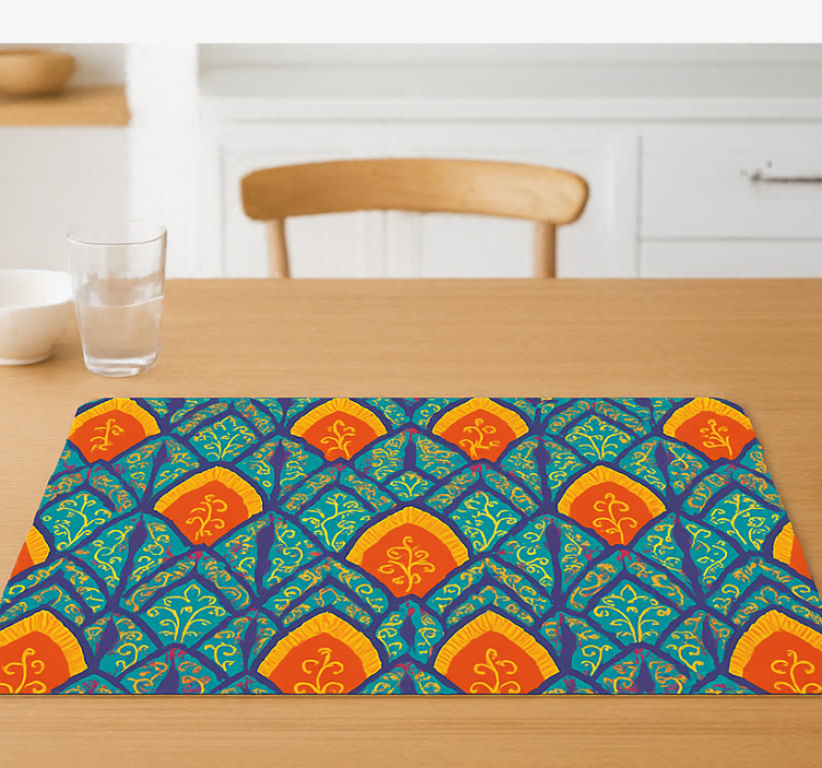 Tovaglietta americana originale motivo pavone indiano colorato - TenStickers