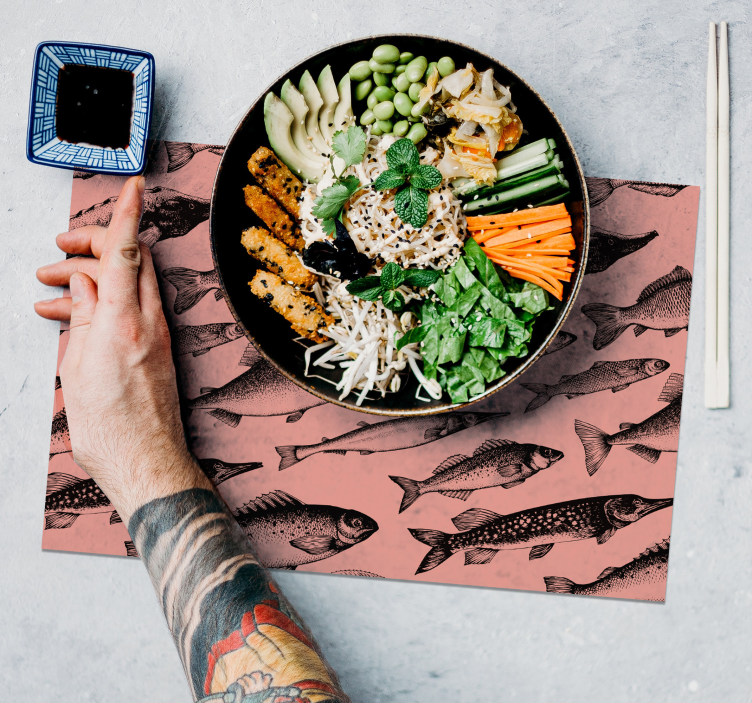 Tovaglietta americana originale motivo pesci - TenStickers