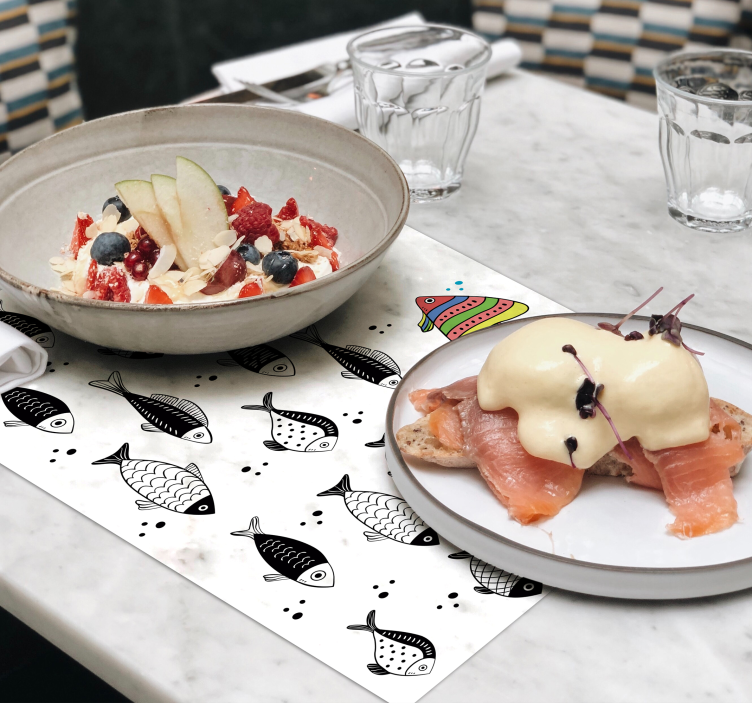 Tovaglietta americana originale motivo pesci colorati - TenStickers