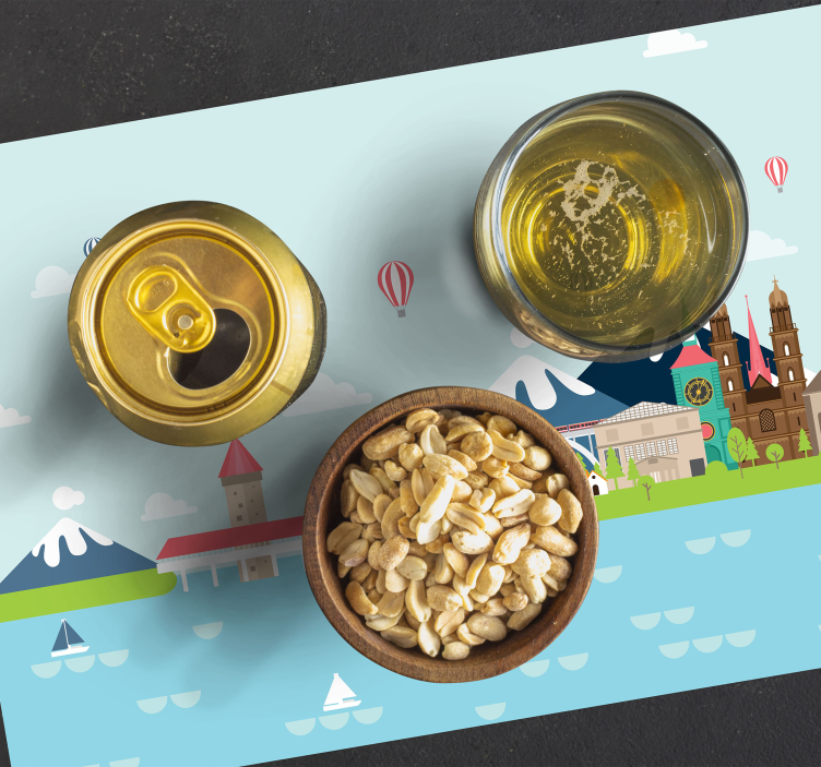 Tovaglietta americana originale paesaggio urbano colorato - TenStickers