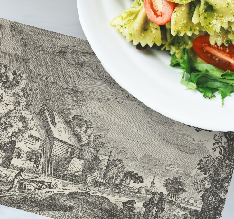 Tovaglietta americana originale paesaggio vintage - TenStickers