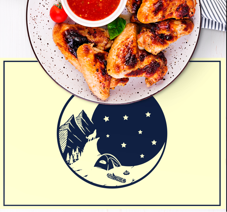 Tovaglietta americana originale scena di campeggio montano - TenStickers