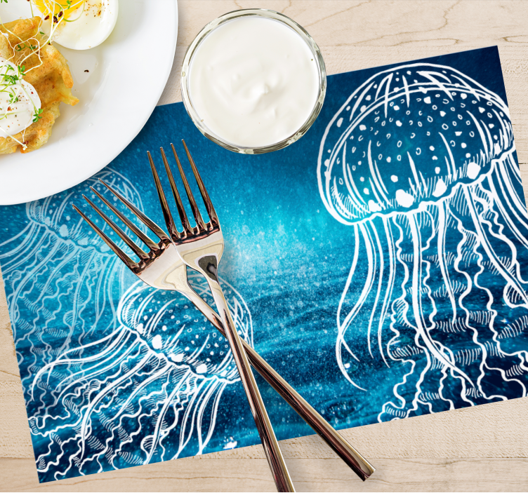 Tovaglietta americana originale scena oceanica medusa - TenStickers