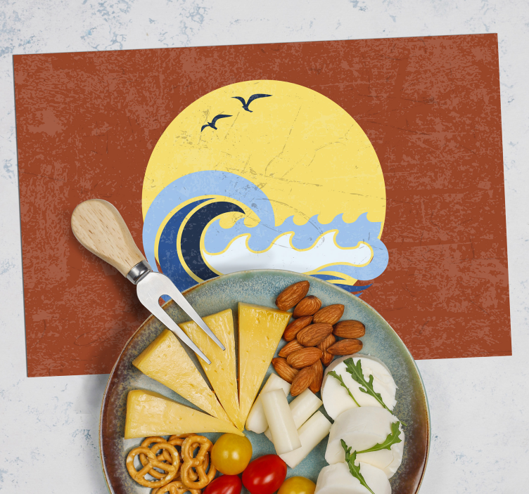 Tovaglietta americana originale scena onde al tramonto - TenStickers