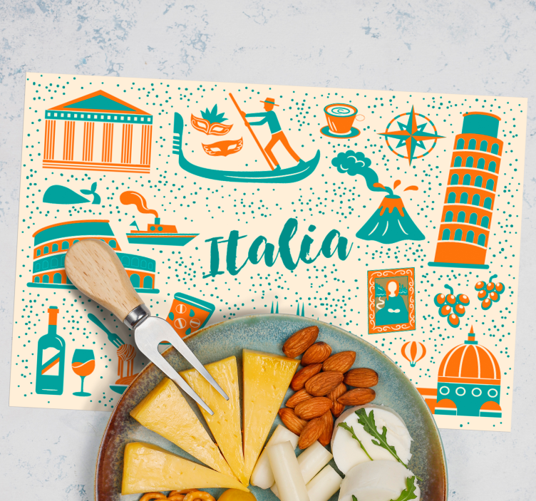 Tovaglietta americana originale scene culinarie d'italia - TenStickers