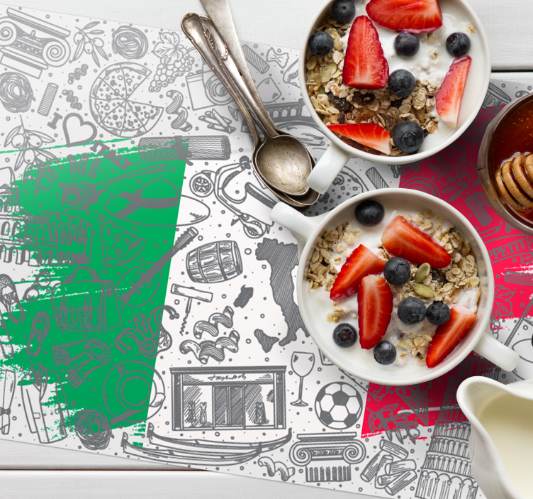 Tovaglietta americana originale tema culinario italiano - TenStickers