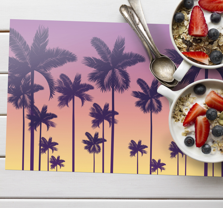 Tovaglietta americana originale tramonto con palme - TenStickers