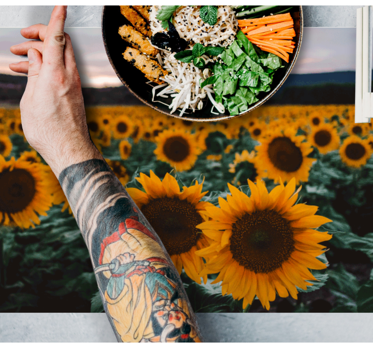 Tovaglietta americana originale vista campo di girasoli - TenStickers