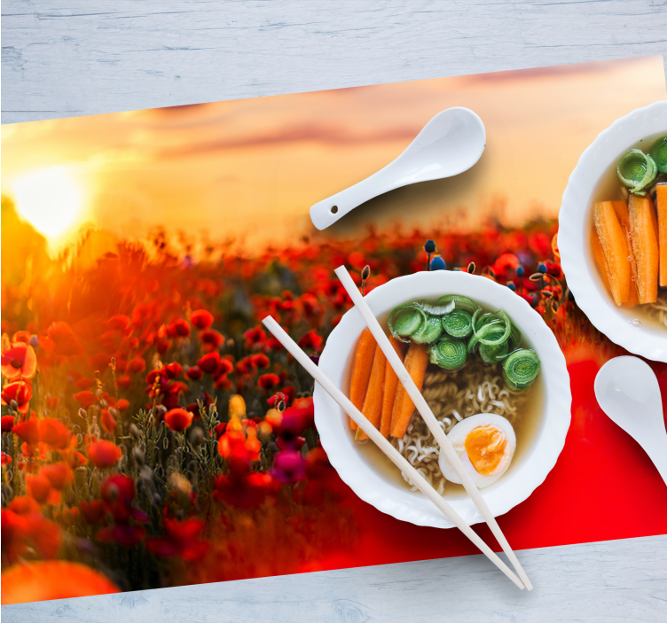 Tovaglietta americana serenità nel campo di papaveri - TenStickers