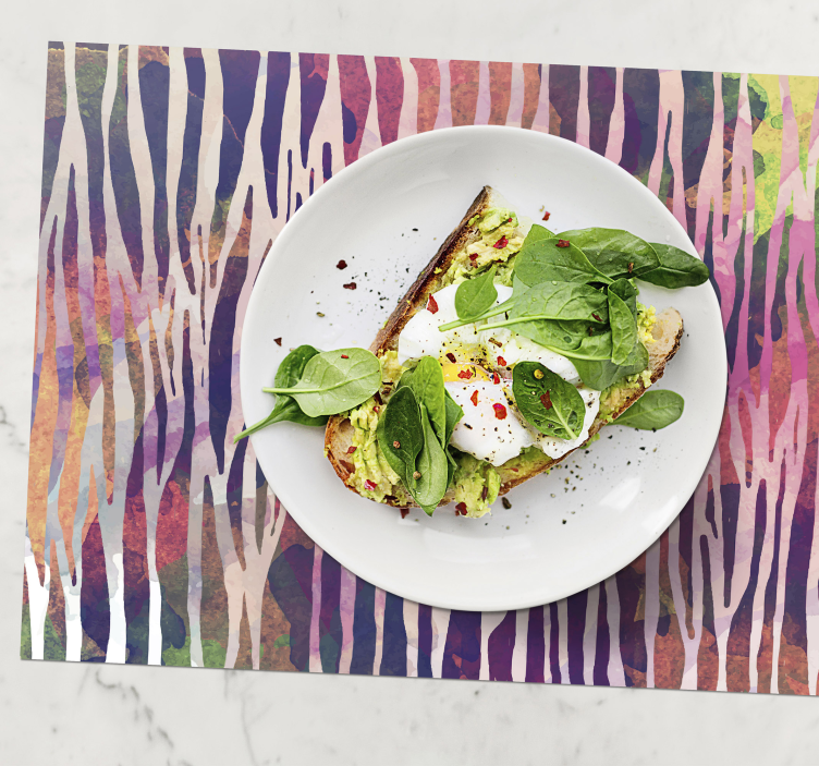 Tovaglietta americana strisce colorate astratte - TenStickers