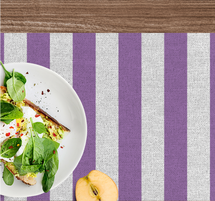 Tovaglietta americana superficie a righe viola - TenStickers