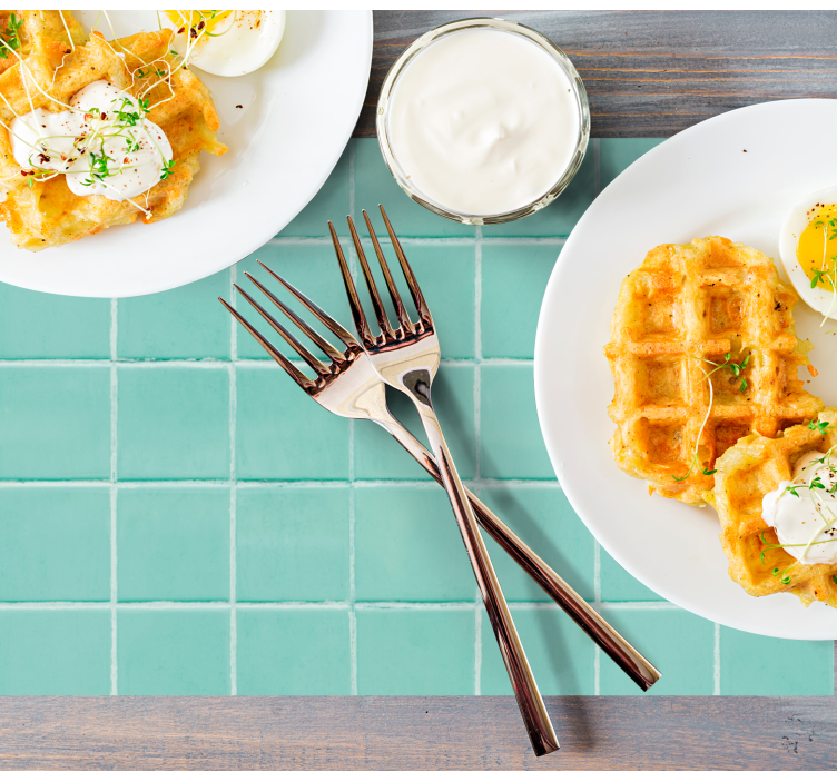 Tovaglietta americana superficie piastrellata turchese - TenStickers