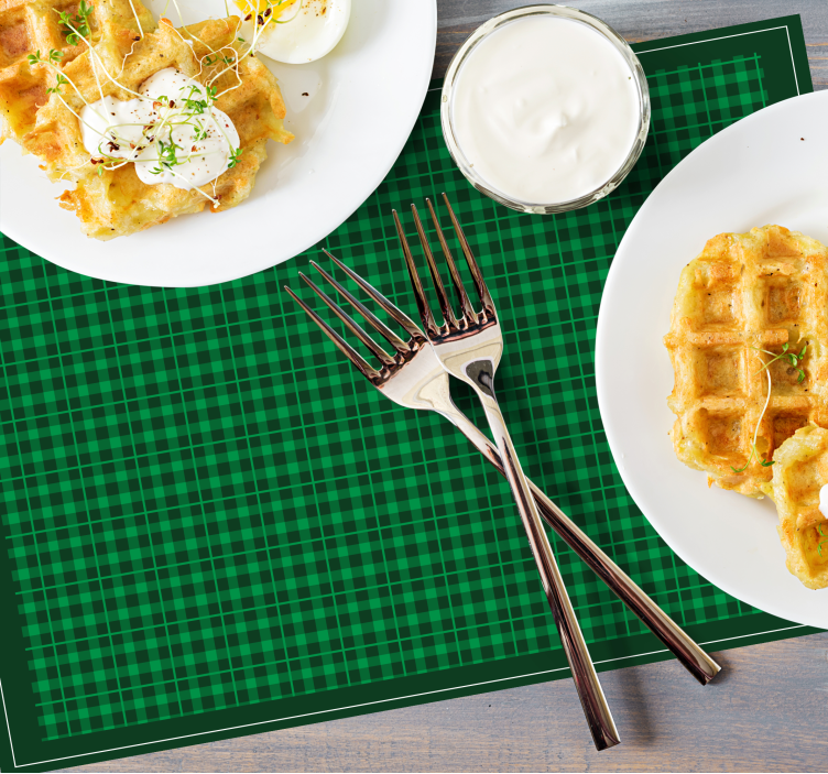 Tovaglietta americana superficie verde a scacchi - TenStickers