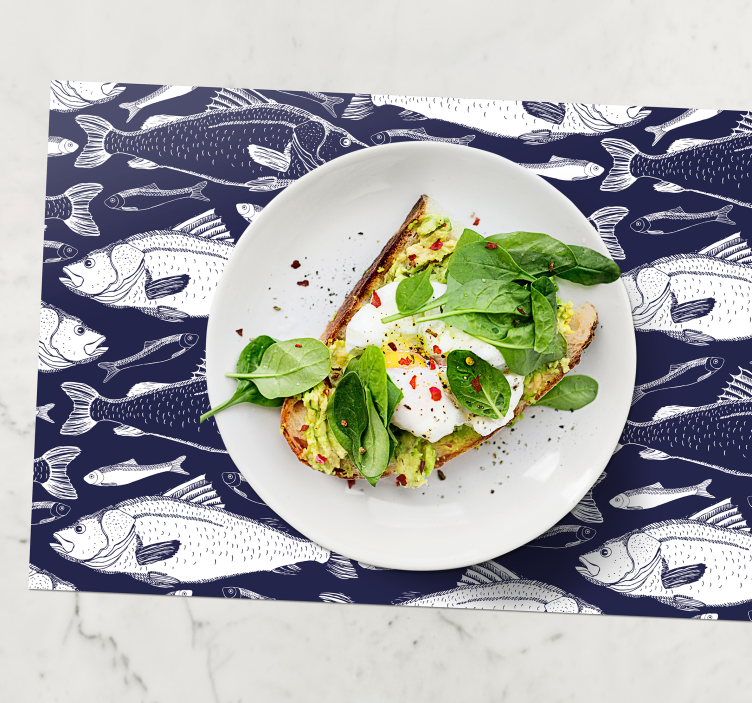 Tovaglietta texture Pesce sotto il mare - TenStickers