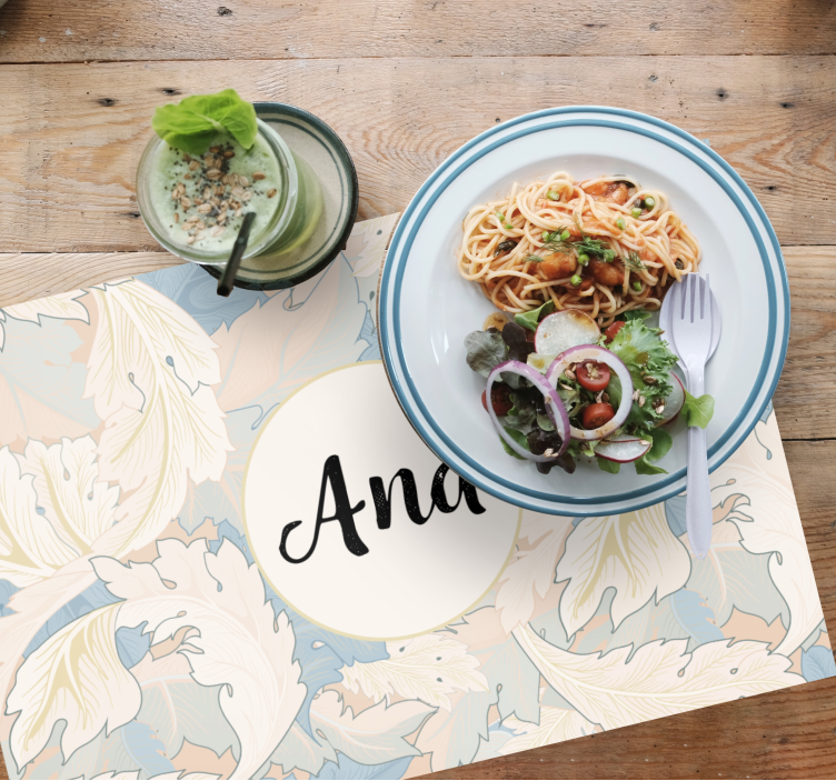 Tovaglietta americana con nome Color crema e fantasia vintage - TenStickers