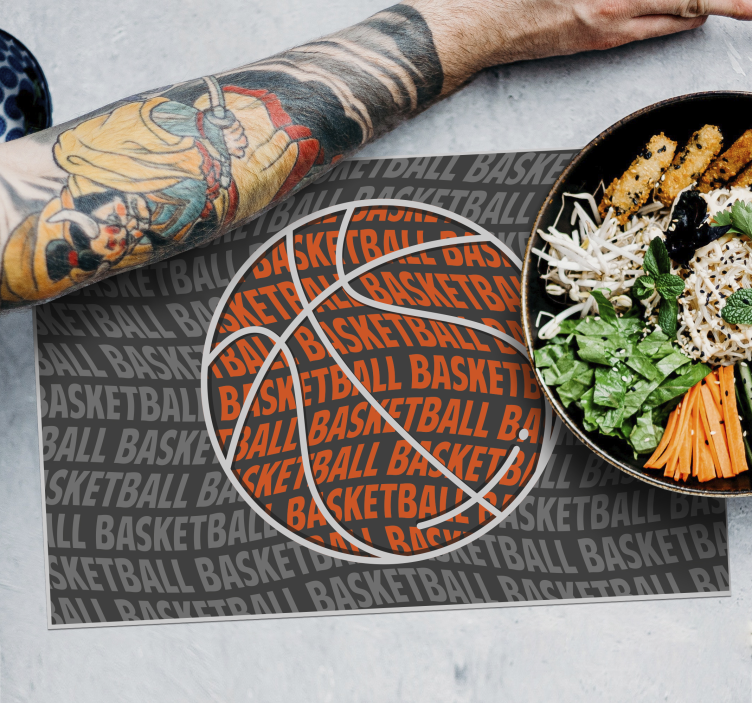 Tovaglietta in vinile con palla di basket - TenStickers
