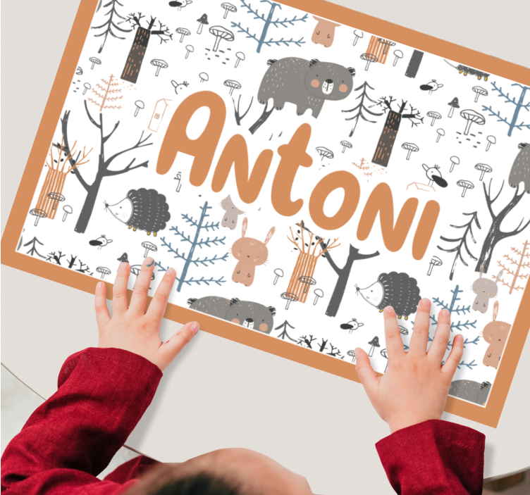 Tovaglietta americana infantile Foresta scandinava con animali - TenStickers