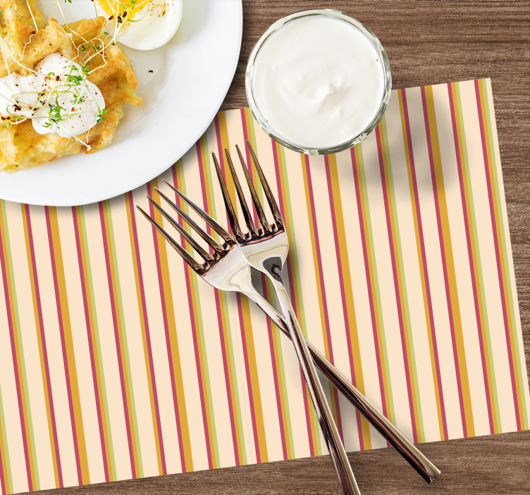 Tovaglietta americana moderna Motivo a righe pastello retrò - TenStickers