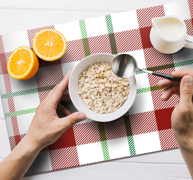 Tovaglietta personalizzata natale a quadri - TenStickers