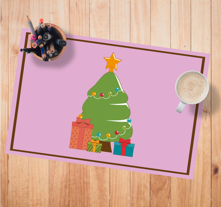 Tovaglietta personalizzata natale albero di natale colorato - TenStickers