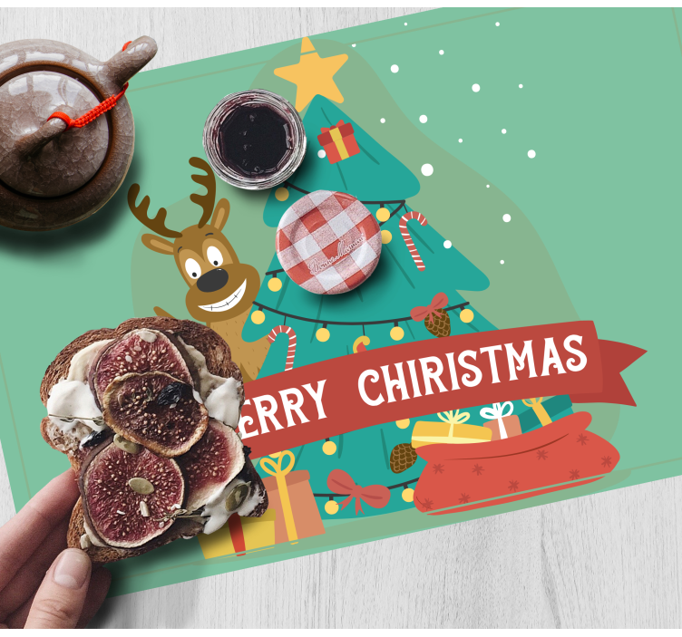 Tovaglietta personalizzata natale albero festoso - TenStickers