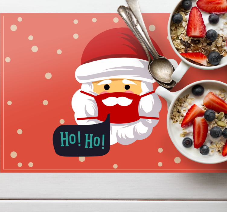 Tovaglietta personalizzata natale allegria di babbo natale - TenStickers