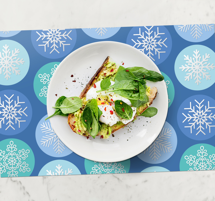 Tovaglietta personalizzata natale cerchio a fiocchi di neve - TenStickers