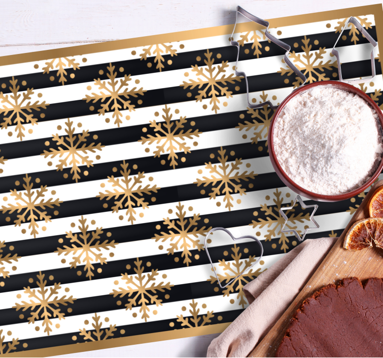 Tovaglietta personalizzata natale motivo fiocchi d'oro - TenStickers