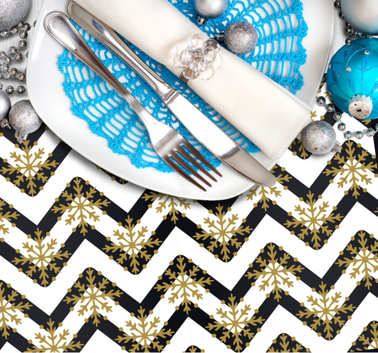 Tovaglietta personalizzata natale motivo fiocco chevron - TenStickers