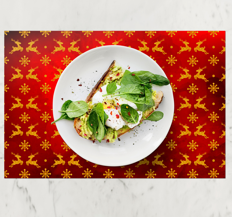 Tovaglietta personalizzata natale motivo renna rossa - TenStickers