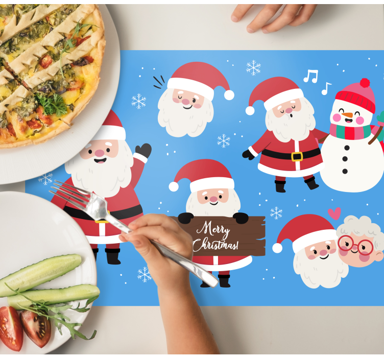 Tovaglietta personalizzata natale personaggi di babbo natale - TenStickers