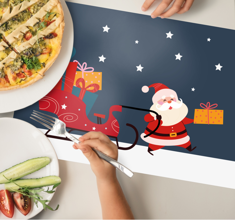 Tovaglietta personalizzata natale regali di babbo natale - TenStickers