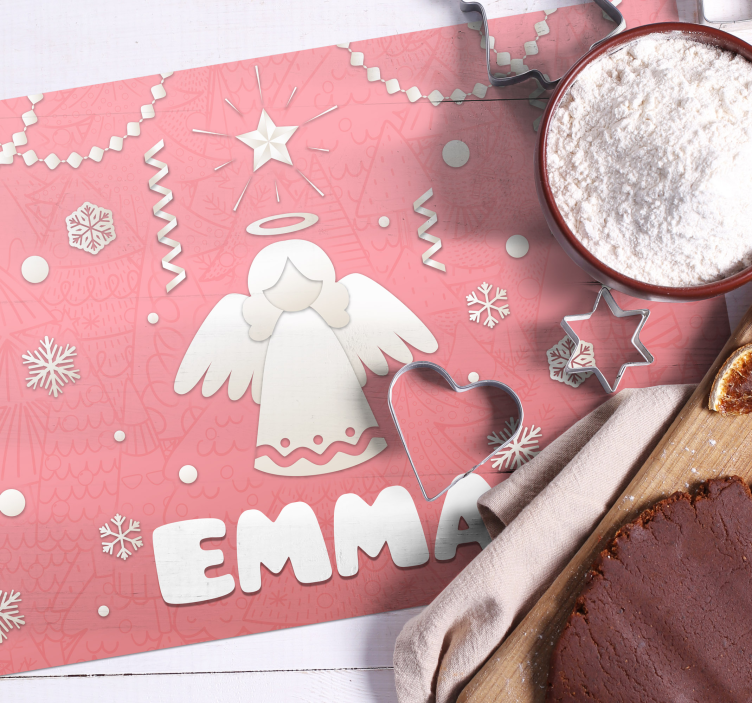 Tovaglietta personalizzata natale tema angeli - TenStickers