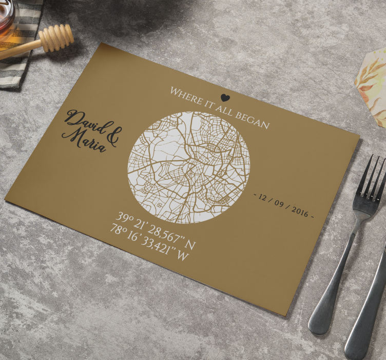 Tovaglietta con nome dove tutto è cominciato - TenStickers