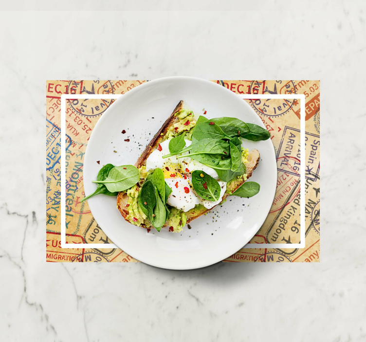 Tovaglietta colazione per casa Francobolli di viaggio - TenStickers