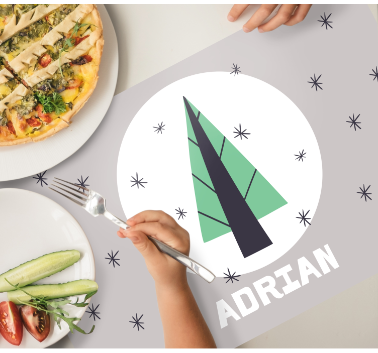 Tovaglietta pvc con albero di natale e nome - TenStickers