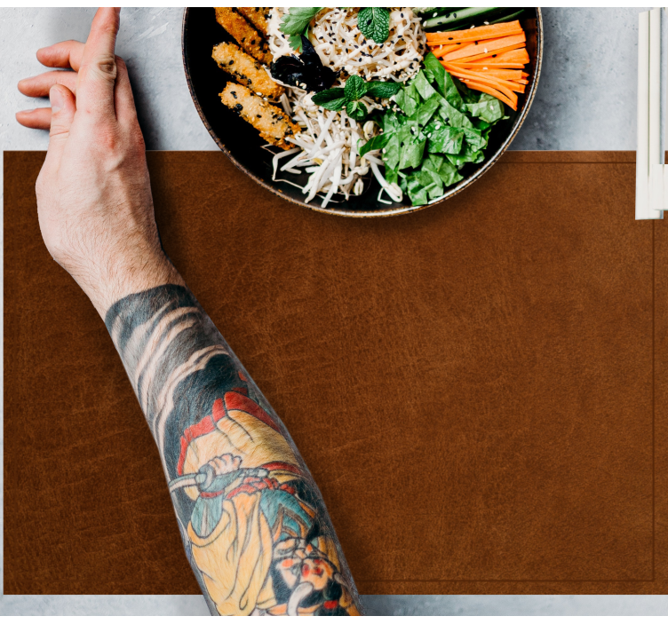 Tovaglietta americana texture Effetto pelle marrone - TenStickers