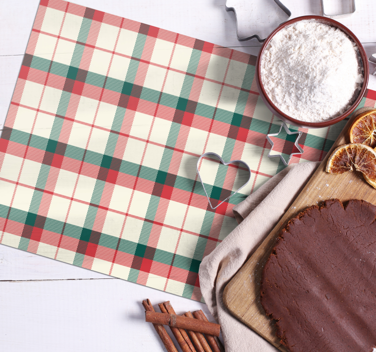 Tovaglietta texture Tartan natalizio - TenStickers