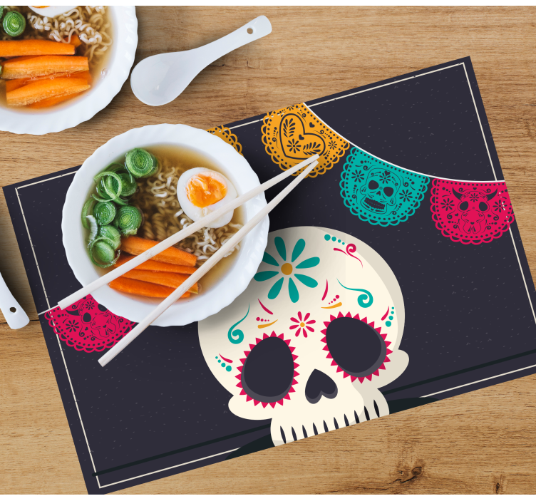 Tovagliette americana halloween banner teschi colorati - TenStickers