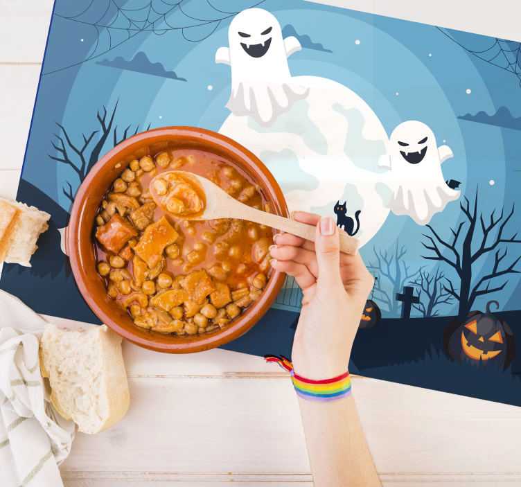 Tovagliette americana halloween scena fantasmatica giocosa - TenStickers
