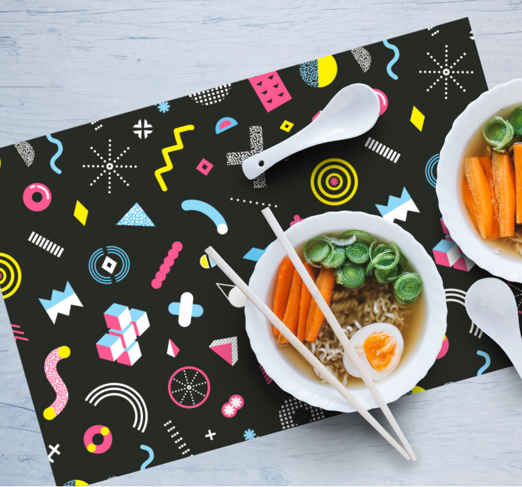 Tovagliette geometriche colorate di memphis - TenStickers