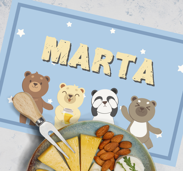 Tovagliette personalizzabili per bambini orso - TenStickers