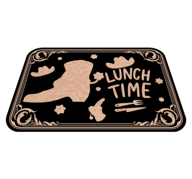 Tovaglietta americana frase ora di pranzo western - TenStickers