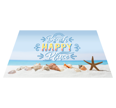 Tovaglietta americana frase luogo felice al mare - TenStickers