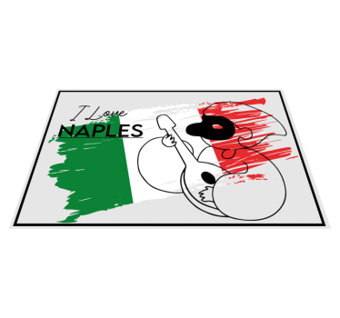 Tovaglietta americana frase amo napoli design - TenStickers
