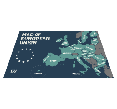 Tovaglietta americana frase mappa dell'unione europea - TenStickers