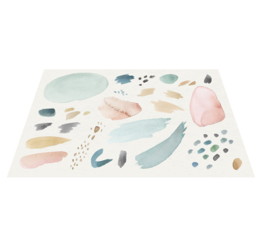 Tovaglietta americana forme acquerello morbide - TenStickers