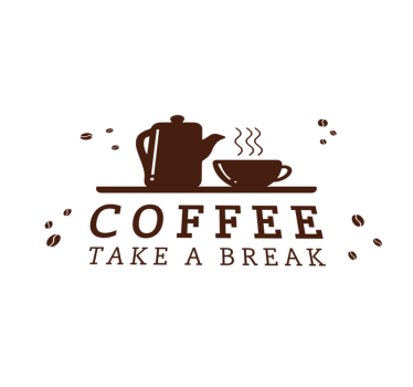 Tovaglietta americana frase citazione per la pausa caffè - TenStickers