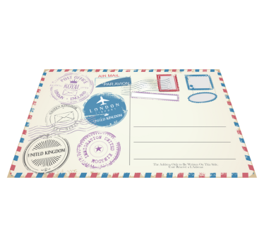 Tovaglietta americana frase collezione di timbri viaggio - TenStickers